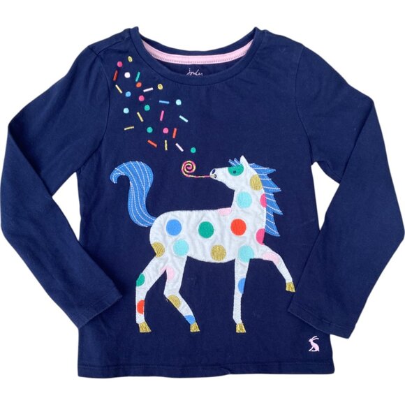 Joules Other - Joules Navy Blue Kids Shirt with Unicorn Design appliqué - size 6 years